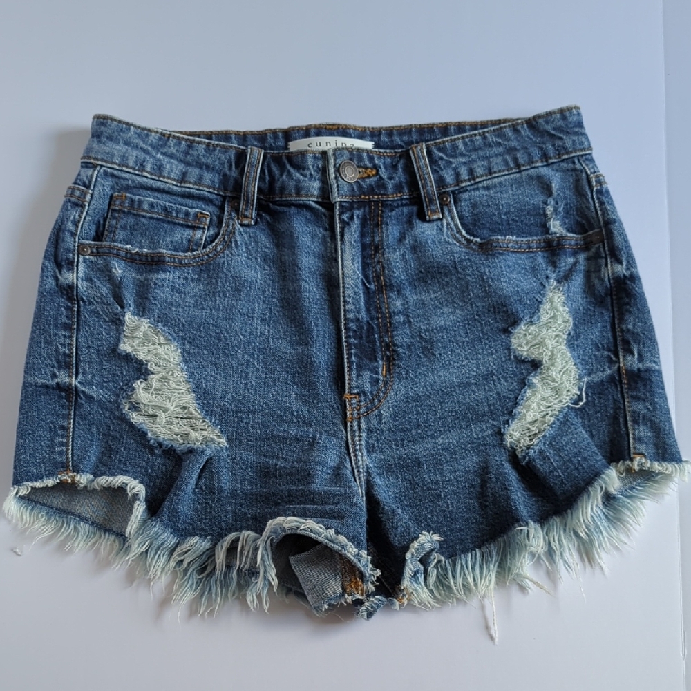 eunina Jean shorts lulu high rise cut off shortie size M